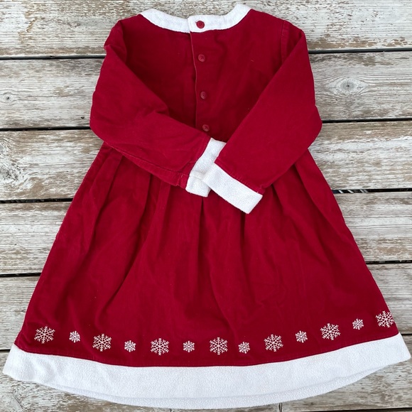Hanna Andersson Snowflake Dress Red Corduroy Sherpa Trim, Size 110/US 5 - Picture 4 of 6